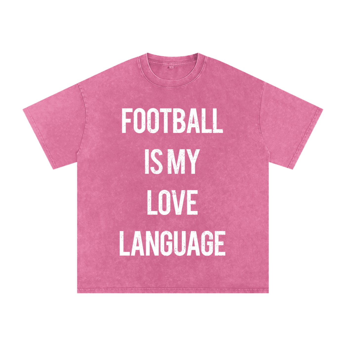 "Football Is My Love Language" Snow-Washed Oversized Cotton Tee