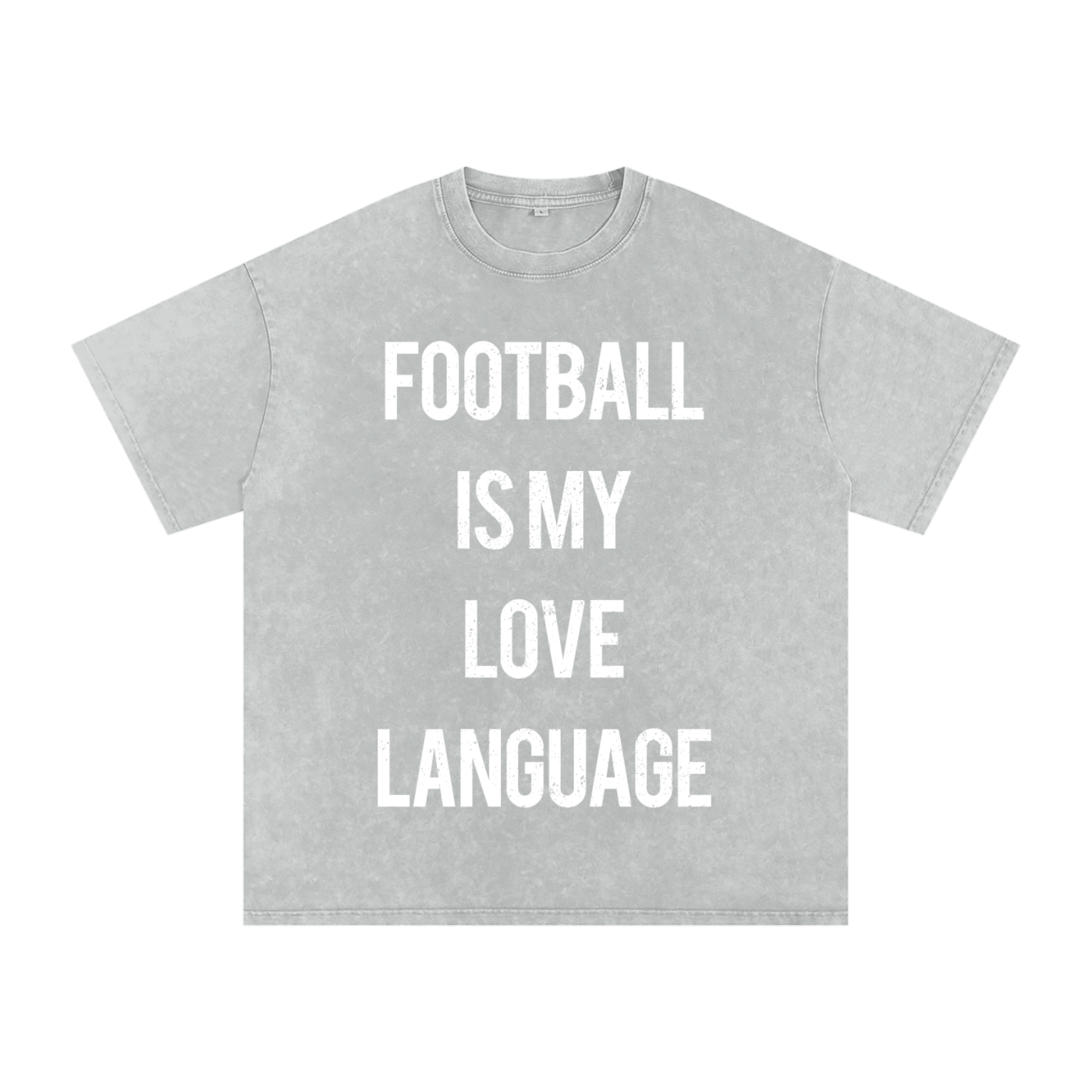 "Football Is My Love Language" Snow-Washed Oversized Cotton Tee