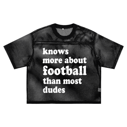 "Football Dudes" See-through Boxy Net T-Shirt