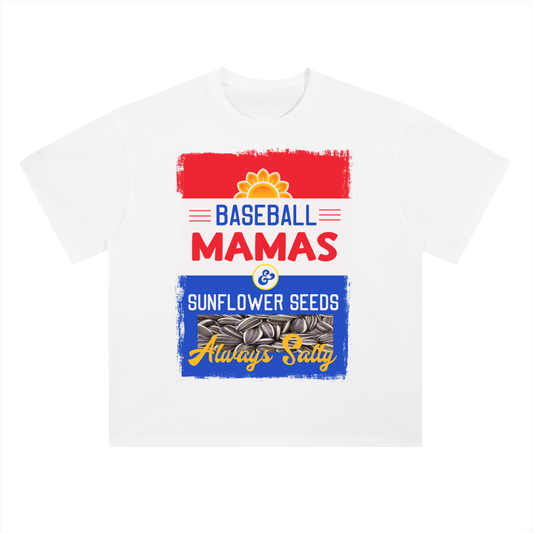 "Salty Baseball Mamas" Heavyweight Drop-Shoulder Cotton T-Shirt