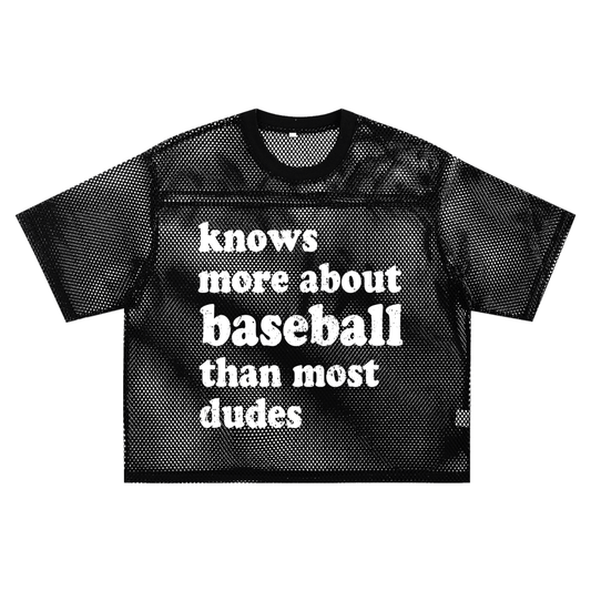 "Baseball Dudes" See-Through Boxy Net T-Shirt