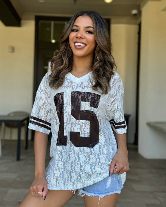 White Lace "It's Game Time" Jersey