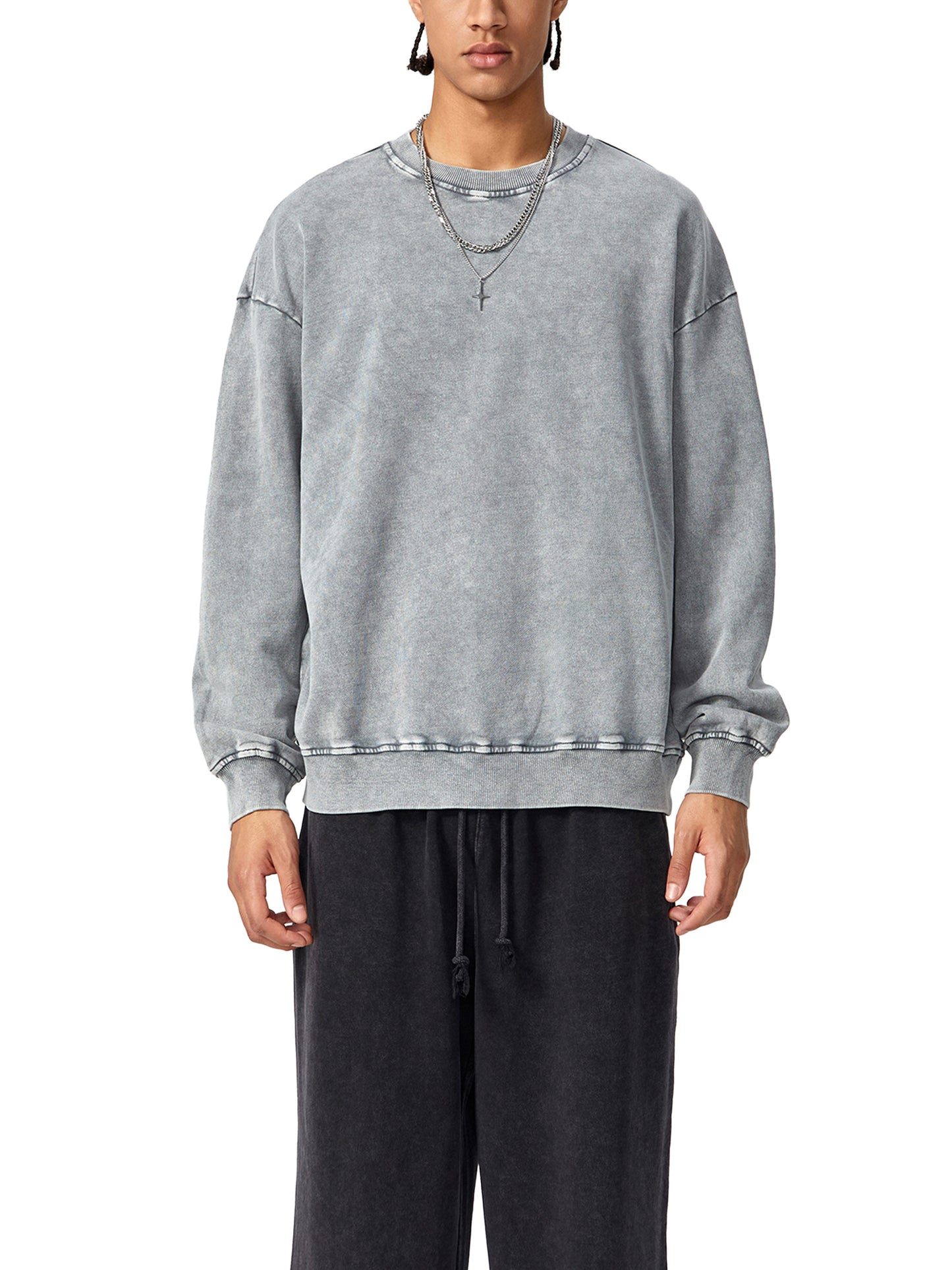 "Ballpark Club" Snow-Washed Oversized Sweatshirt