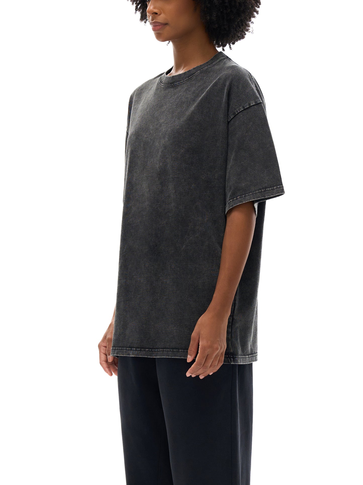 "Ballpark Club" Snow-Washed Oversized Cotton Tee
